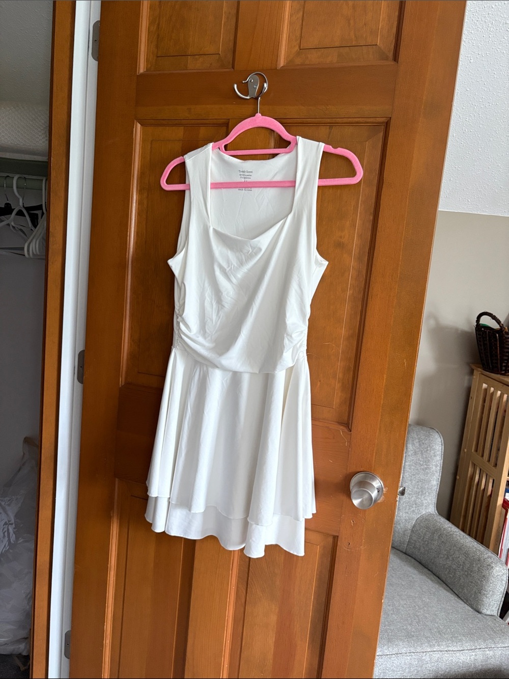 Sleeveless White Layered Mini Dress